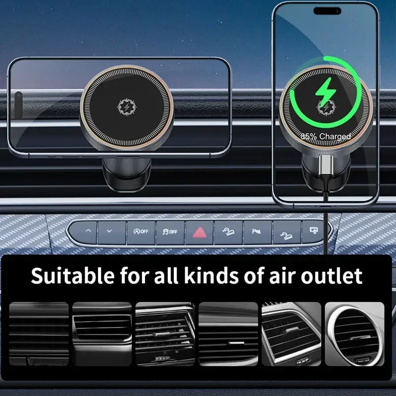 Magnetic Phone Holder For Car Vent - 15W TEC Magnetic Wireless Car Charger