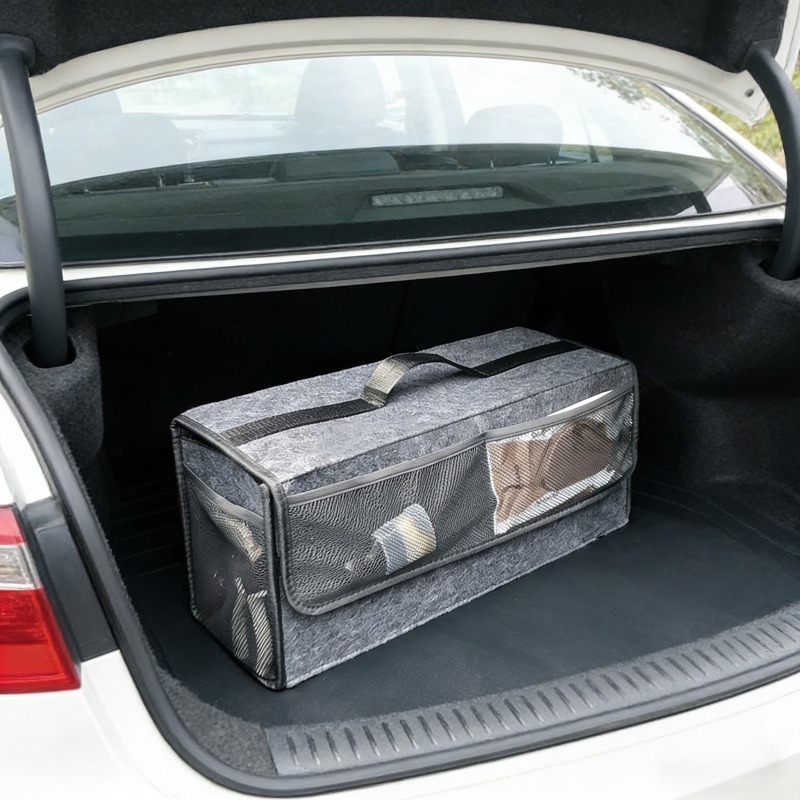 Felt Car Trunk Organizer with  - Car Trunk Organizer Foldable Storage Box ulasan dan harga